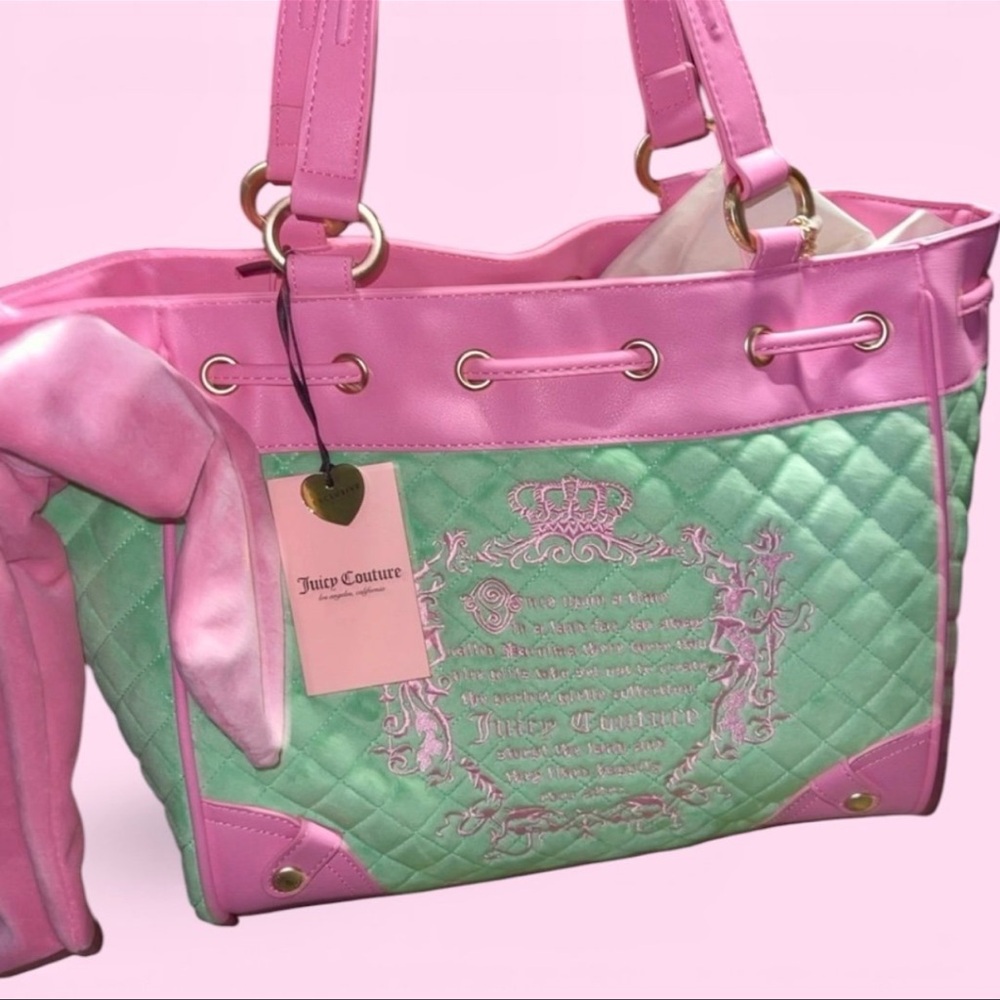 Juicy Couture Pink & Green Quilted Daydreamer